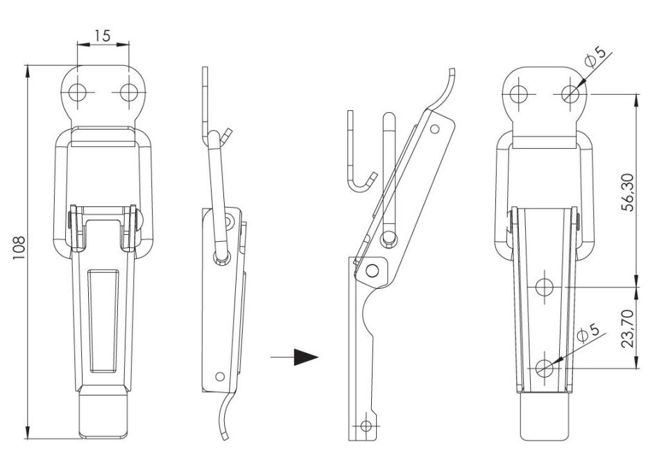 Paslanmaz kaput mandalı 304 kalite çelik 10'lu paket